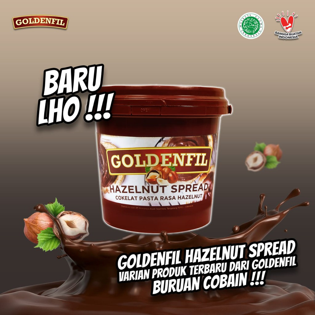 

Goldenfil Hazelnut Spread 1kg / Selai Hazelnut TANPA Crunchy