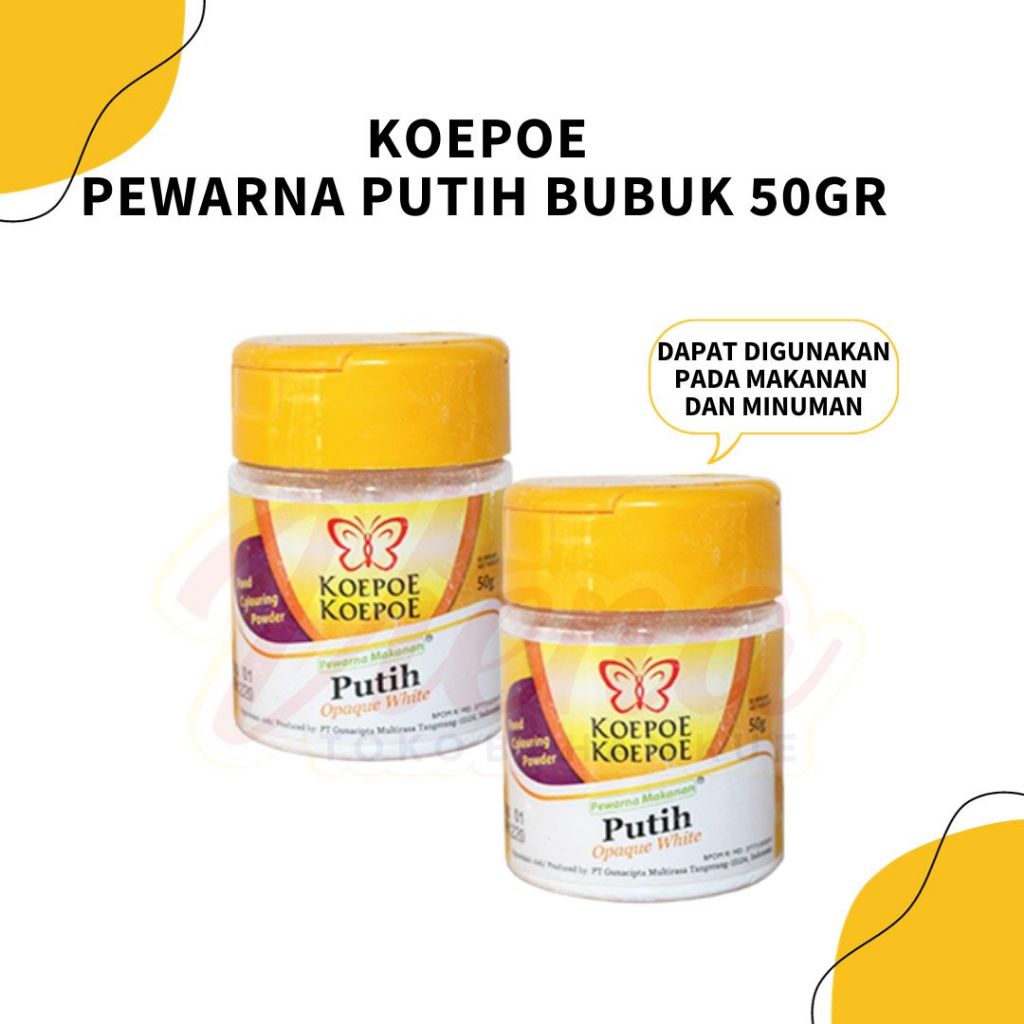 

Koepoe Pewarna Putih Bubuk 50gr / Pemutih Makanan dan Minuman