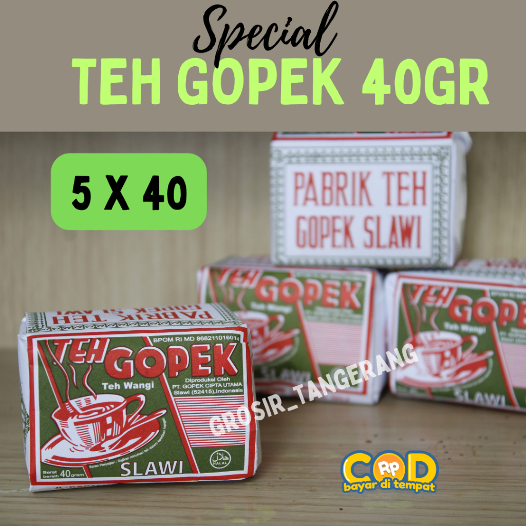 

(Isi 5)Teh Cap Gopek 40gr Teh Tubruk Khas Slawi