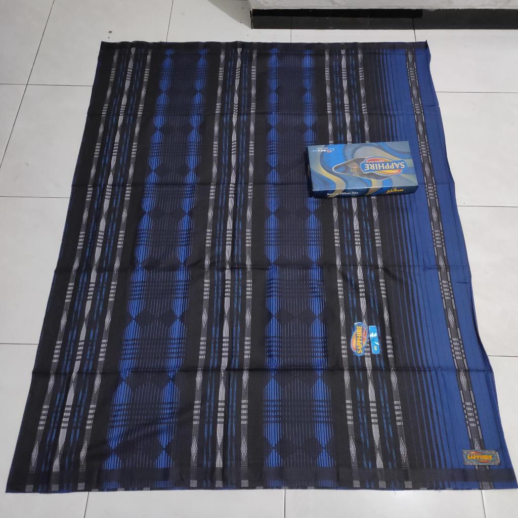 Sarung sapphire lurik seri hitam katun PT Dutatex indonesia