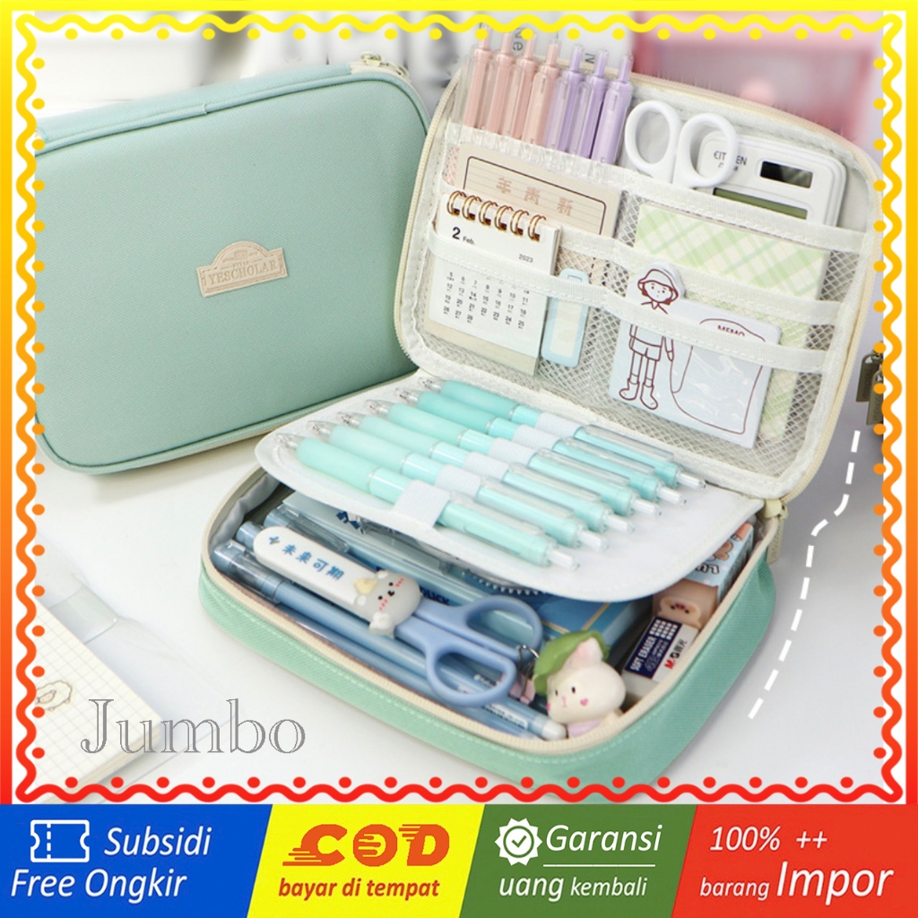 

TXS26 Pen Pencil Case Kotak Tempat Pensil JUMBO YeScholar Macaron Color TKM