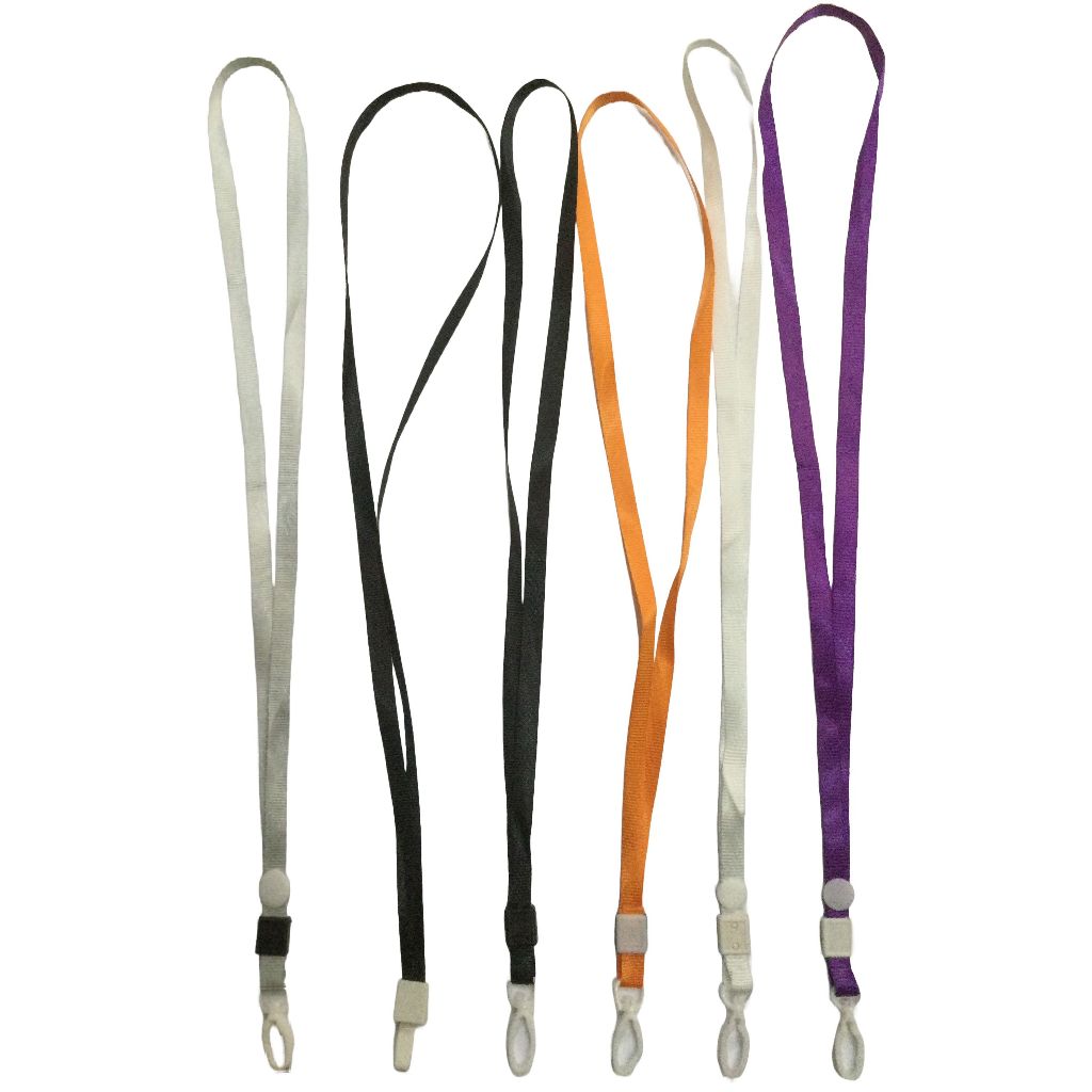 

[ECERAN] Lanyard / Tali Gantungan ID Card / NameTag 1CM Abu-abu/Silver, Hitam, Orange, Putih, Ungu