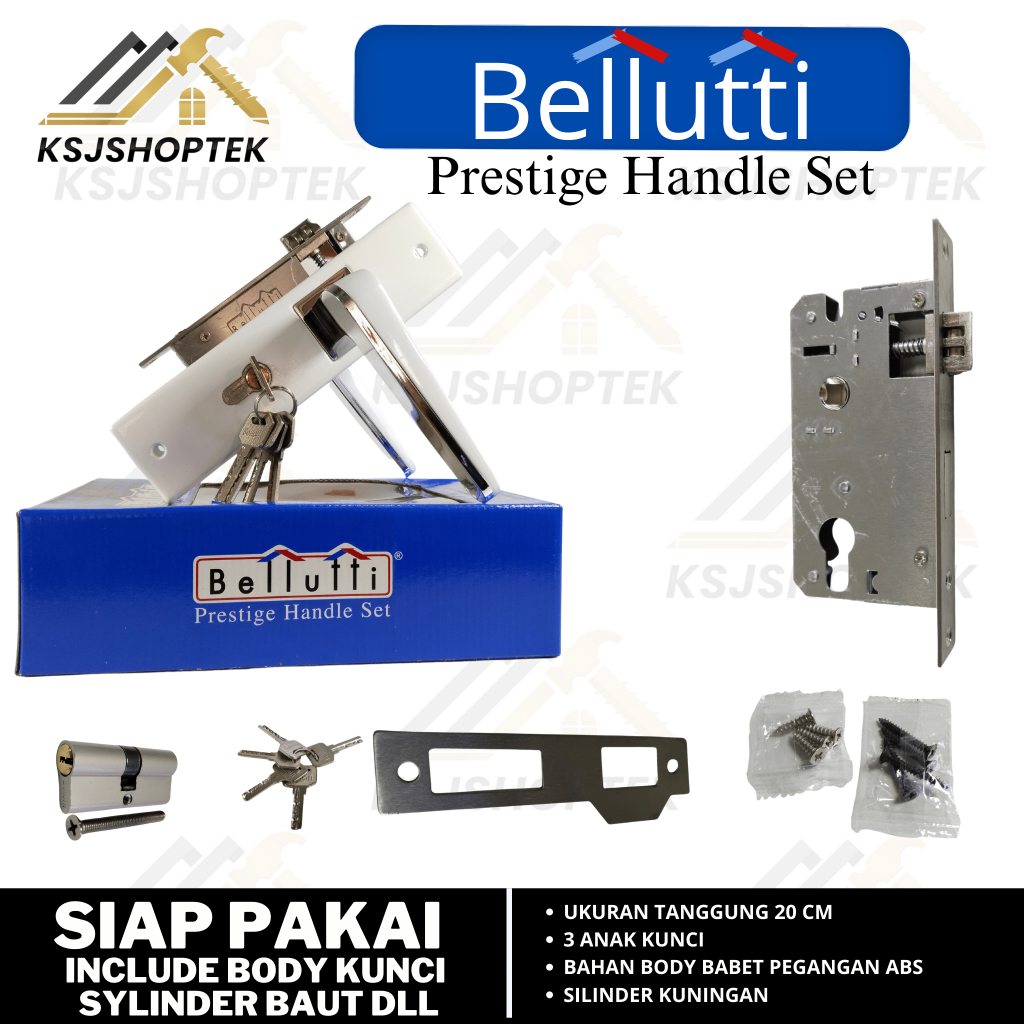 Kunci Pintu Tanggung TEBAL BAGUS BELLUTTI 20 CM per set/ Kunci Pintu Rumah 1 set 20cm / Kunci Pintu 