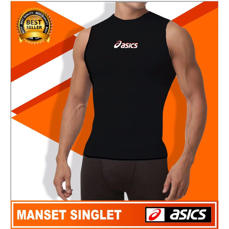 Baju kaos voli pria tanpa lengan baju singlet pria olahraga fitnes gym
