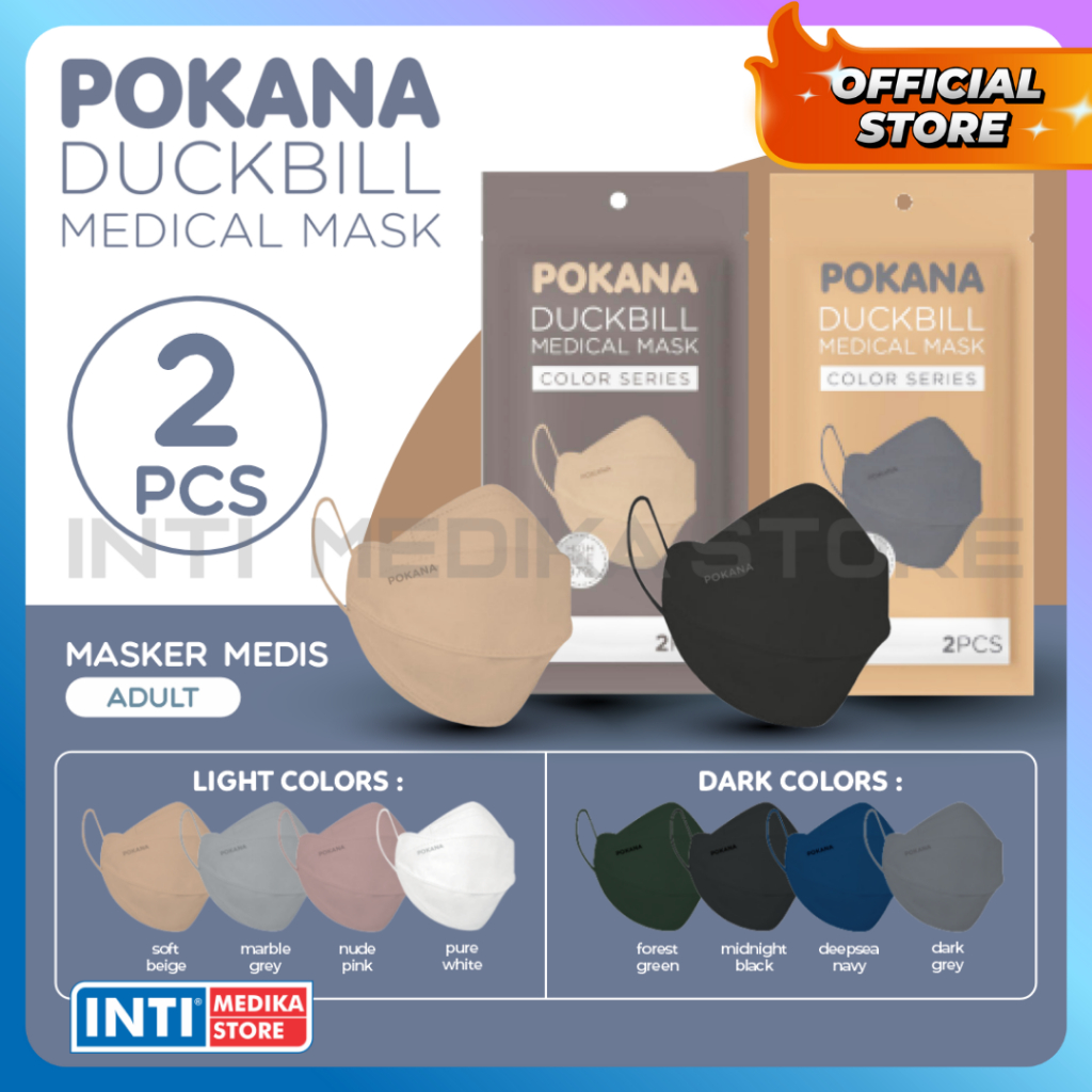 POKANA - Masker Earloop Duckbill 4D 4 Ply Medis | Surgical Mask SACHET