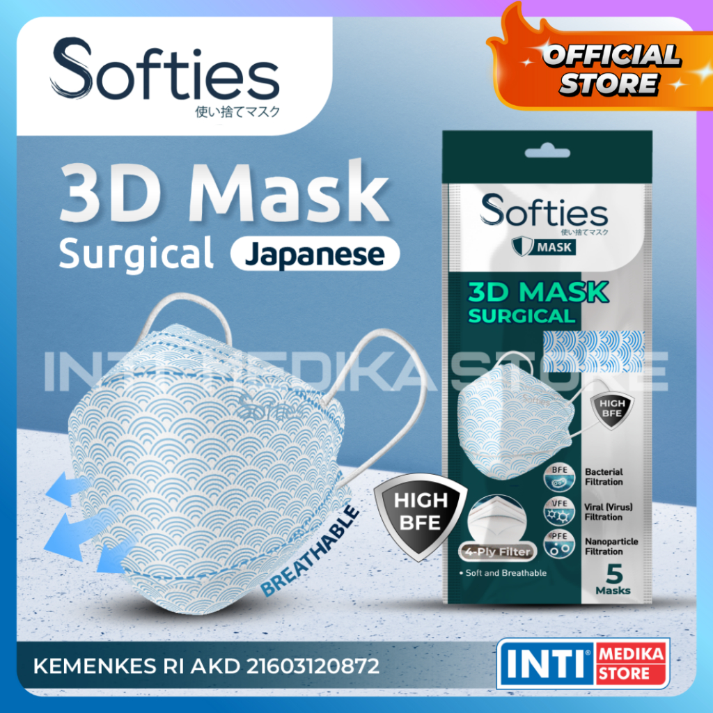 SOFTIES - Masker 3D Surgical Mask 4 Ply JAPANESE Model KF94