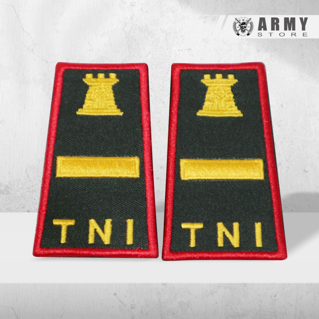 Pangkat Bordir PDH TNI Zeni Letda Komando