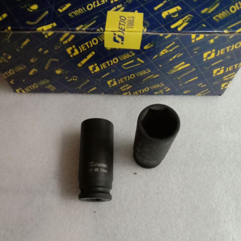 JETJO Mata Sok Impact 1/2 Inch CR-MO 24mm Mata Sok Impact Panjang