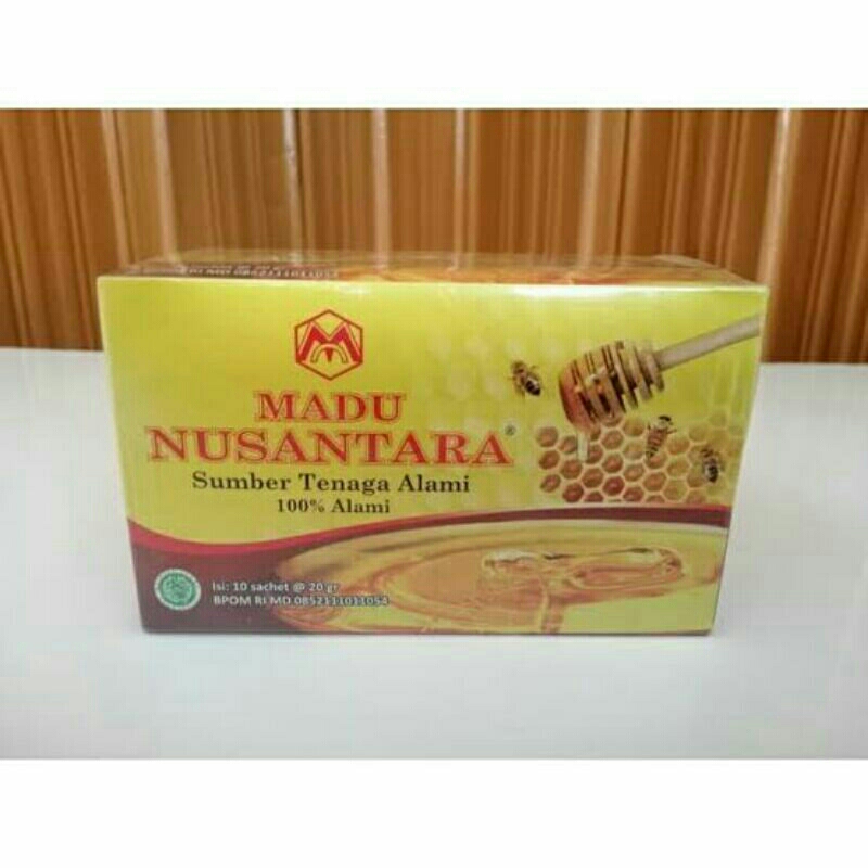 

Madu Nusantara 1 box isi 10 sachet @ 20 gr