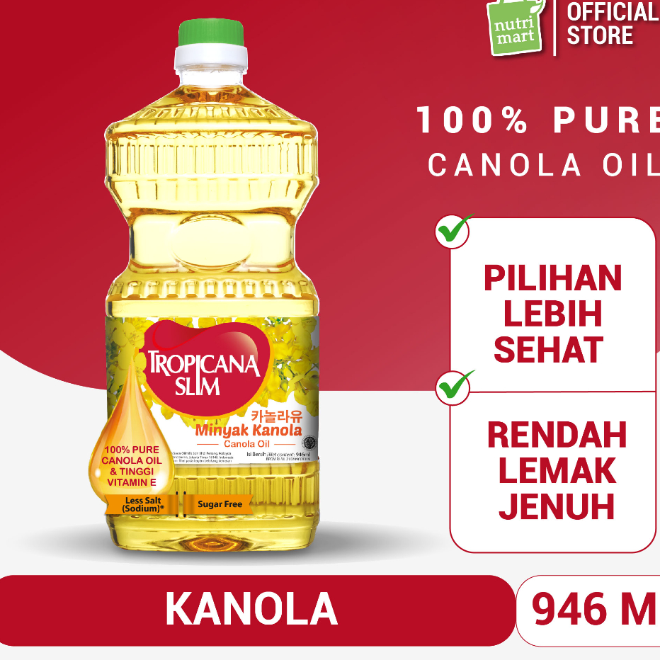 

Terupdate Tropicana Slim Minyak Kanola 946ml - 100% Pure Canola Oil