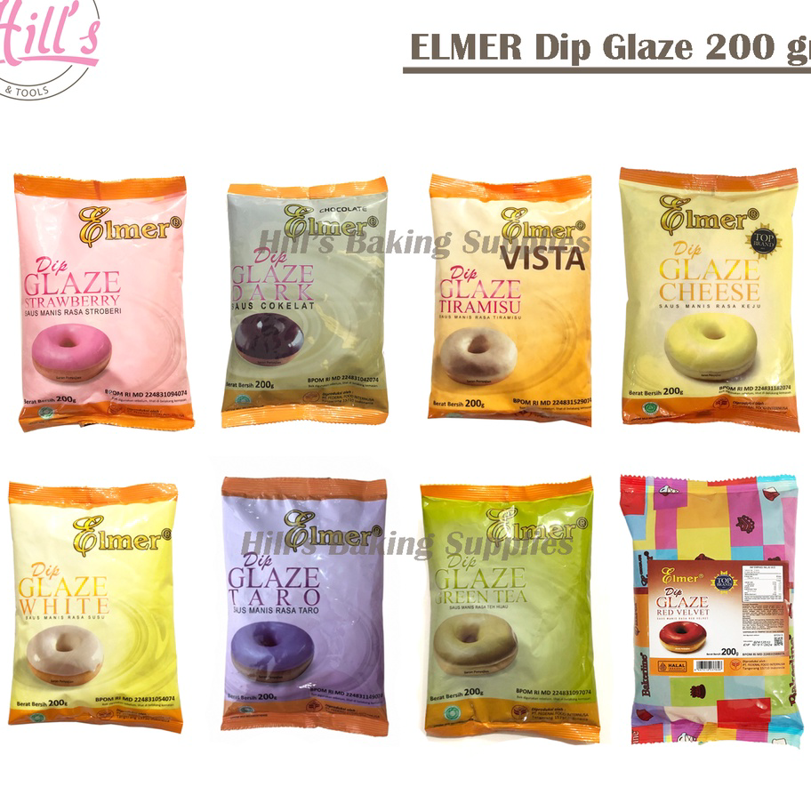 

Super Promo TERLENGKAP !!! ELMER DIP GLAZE 200 GR ALL VARIAN / TOPPING DONUT / SELAI DONAT TIRAMISU STROBERI COKELAT GREEN TEA CHEESE WHITE SUSU TARO 200GR Promo
