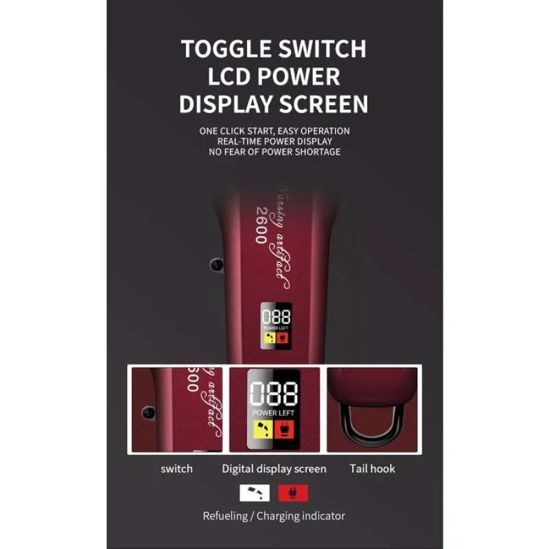 Mesin Cukur Rambut Kemei KM PG 2600 Rechargeable Alat Potong Rambut 100% Original