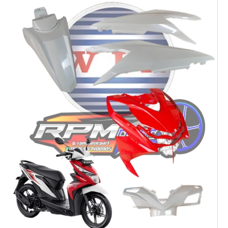 cover body beat new beat deluxe merah putih body beat 2021 2022 2023 cover body halus beat new led c