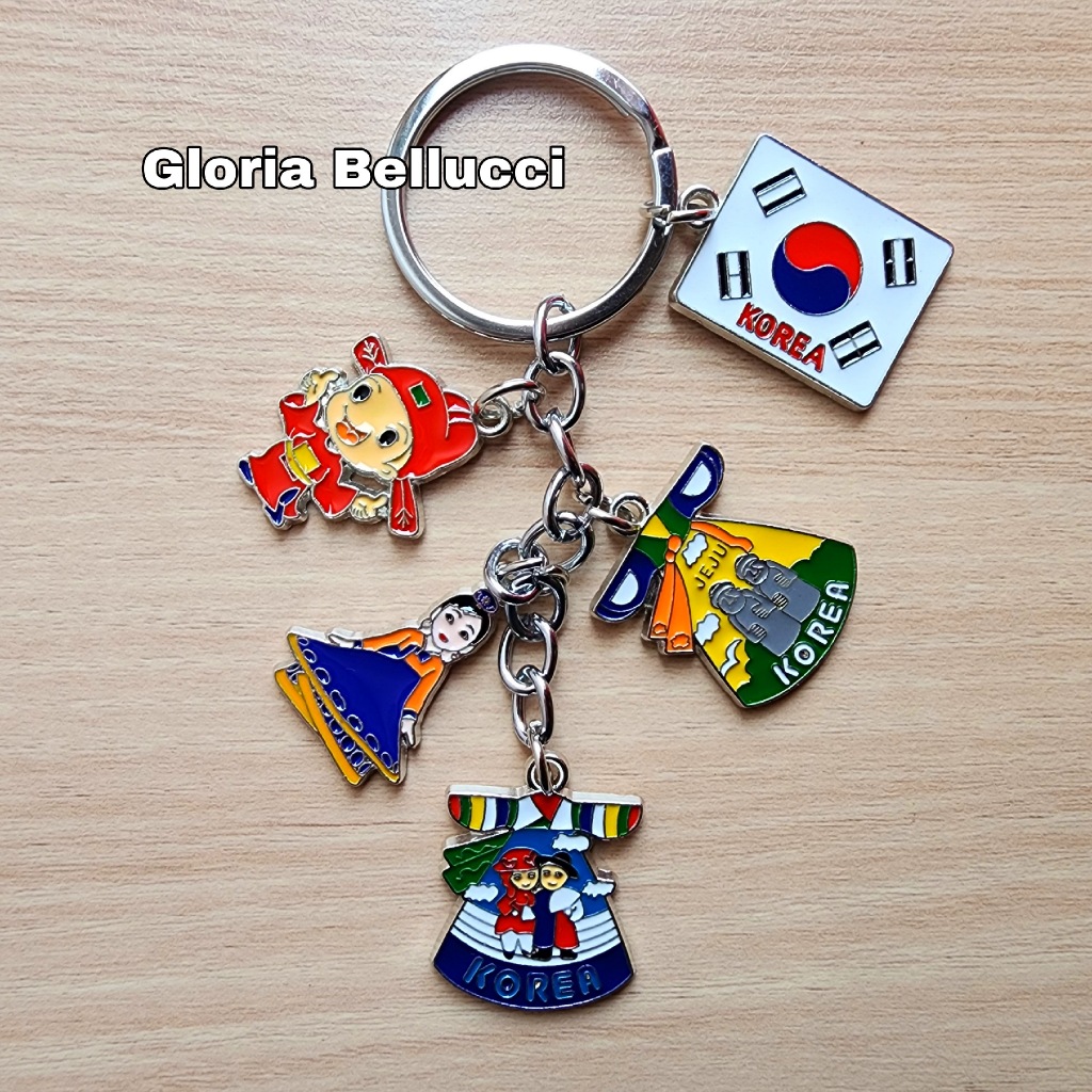 gantungan kunci korea selatan souvenir oleh oleh keychain hanbok seoul jeju