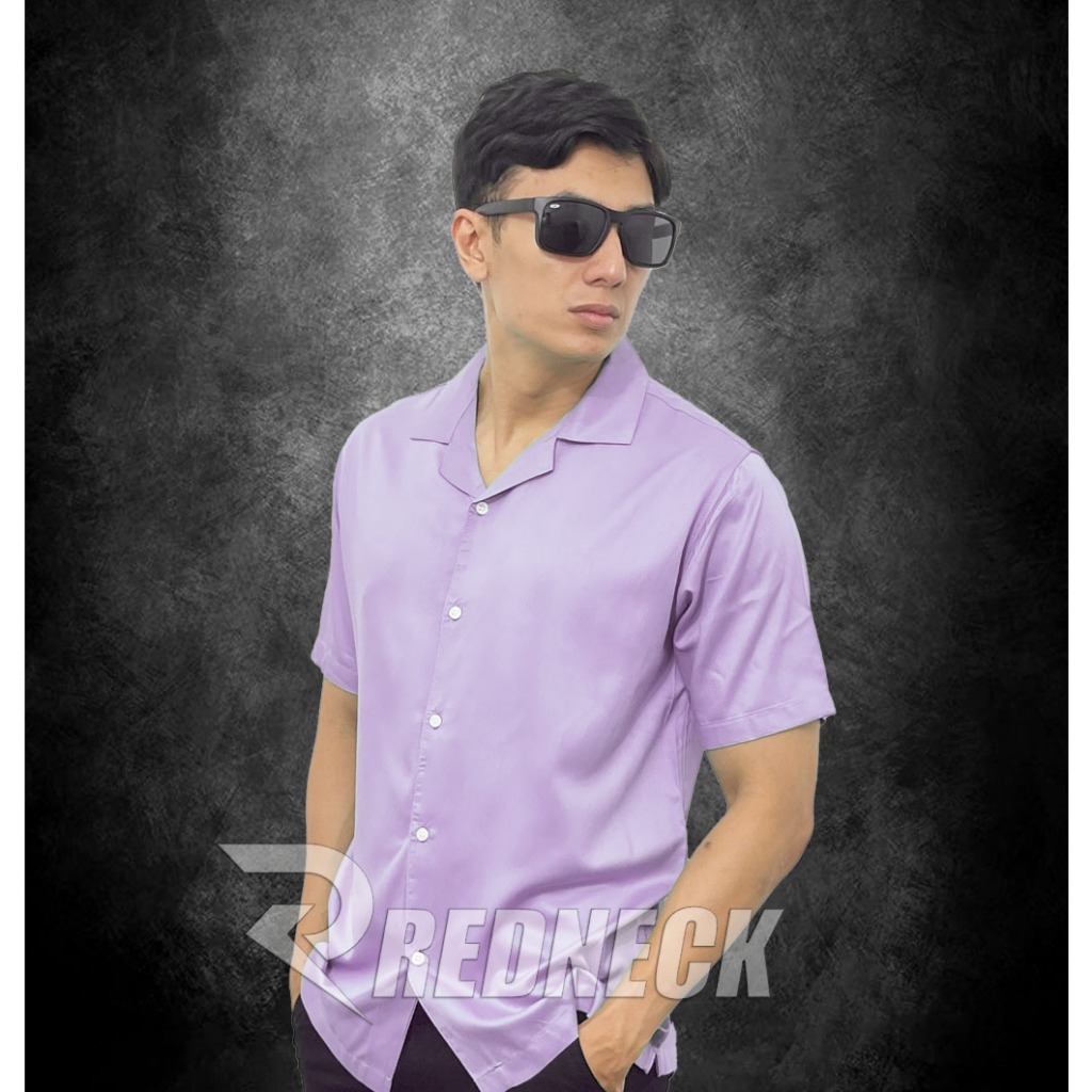 REDNECK Kemeja Rayon Polos Tangan Pendek