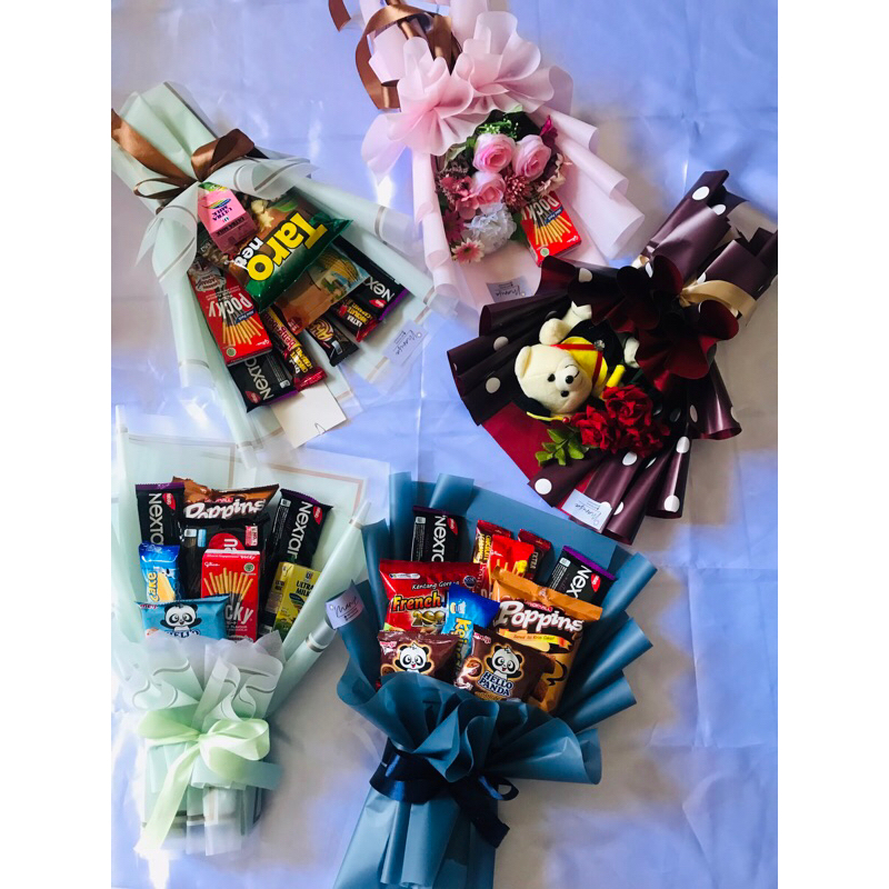 Snack Buket pink [Buket Snack, Buket Uang, Buket Boneka Wisuda]