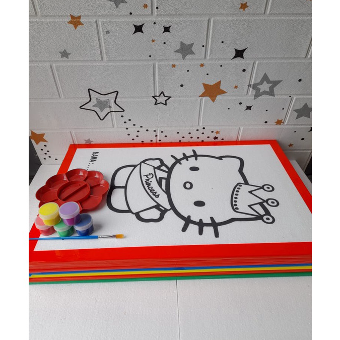 

Terkini paket lengkap melukis 33x50x1 / mewarnai / styrofoam lukis / edukasi / sterofom / alat melukis / paket hemat Terbaru