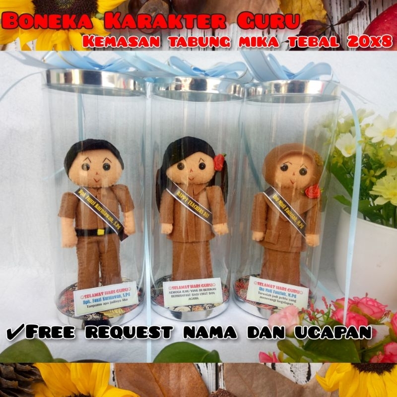 BONEKA GURU TABUNG MIKA TEBAL 20X8, BONEKA KARAKTER PROFESI