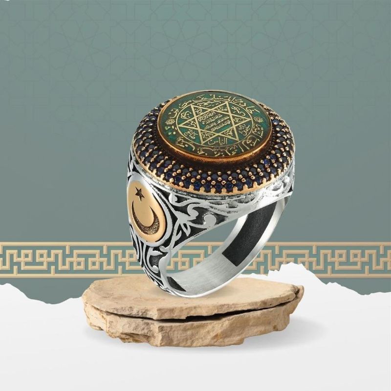 Cincin Perak Nabi Sulaiman Bulan Bintang Turki Ottoman Silver 925