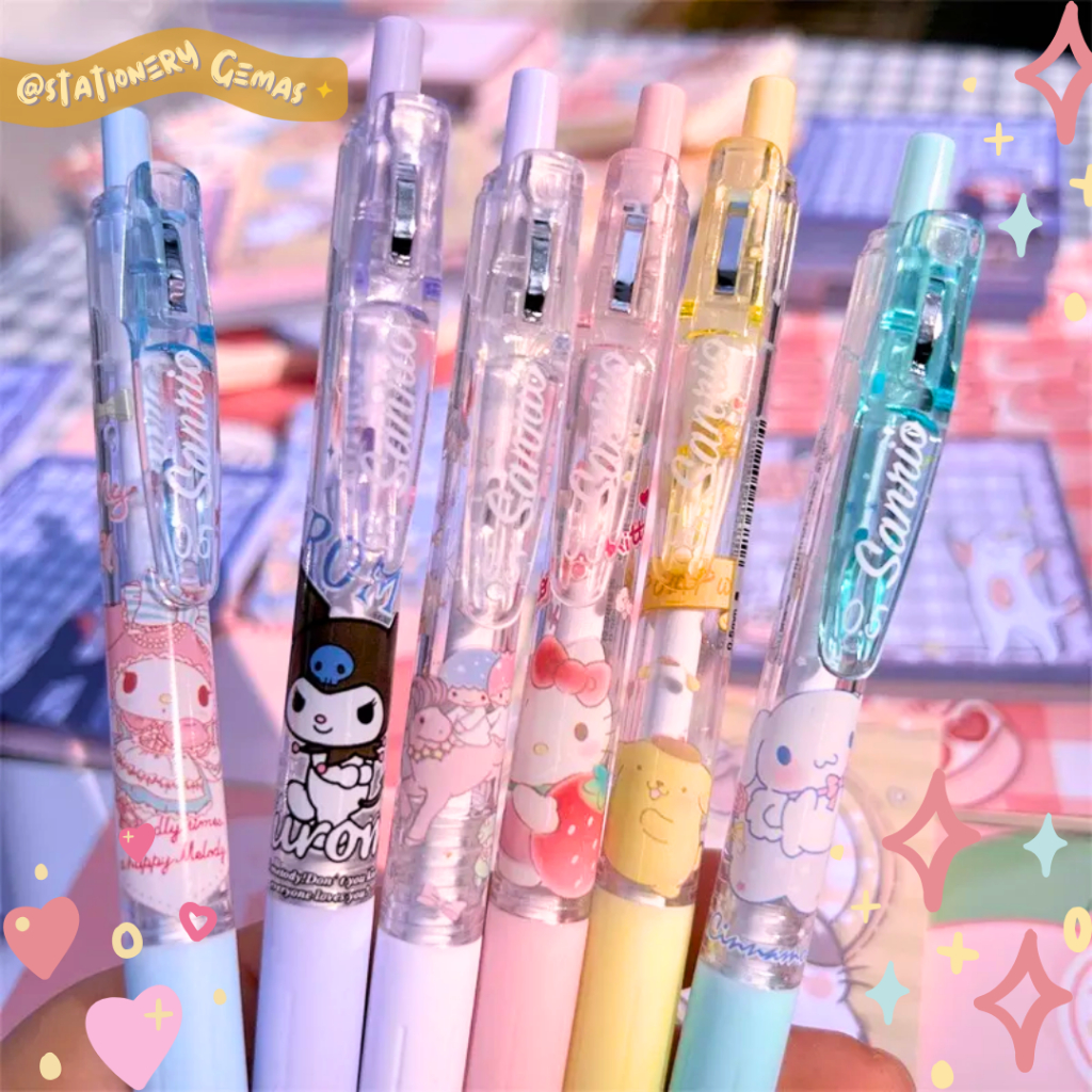 

[GEMAS] Pulpen Gel Sanrio Aesthetic Fullset 6Pcs Cute Cinnamon Melody Kuromi Pompurin