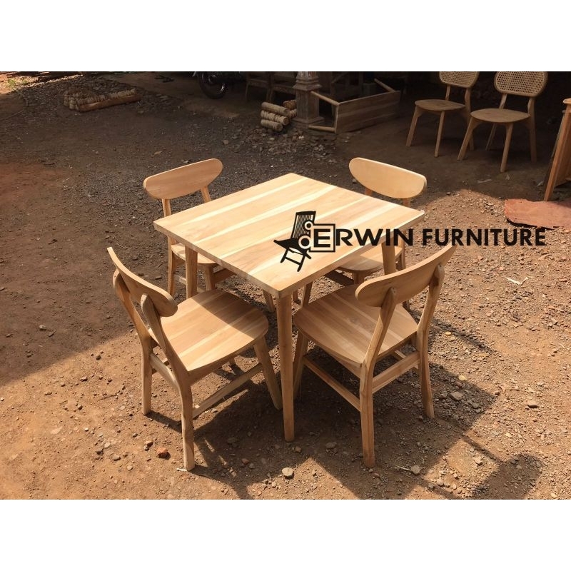 Promo meja makan ropan cafe terlaris - kursi cafe ropan -  set meja cafe murah