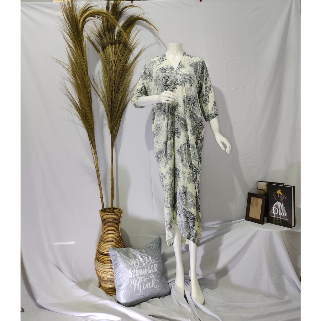 Hiyori Dress Pakaian Tidur dan Piyama Haaku Kaftan Bahan Katun Rayon Diamond Bumil Hijab friendly