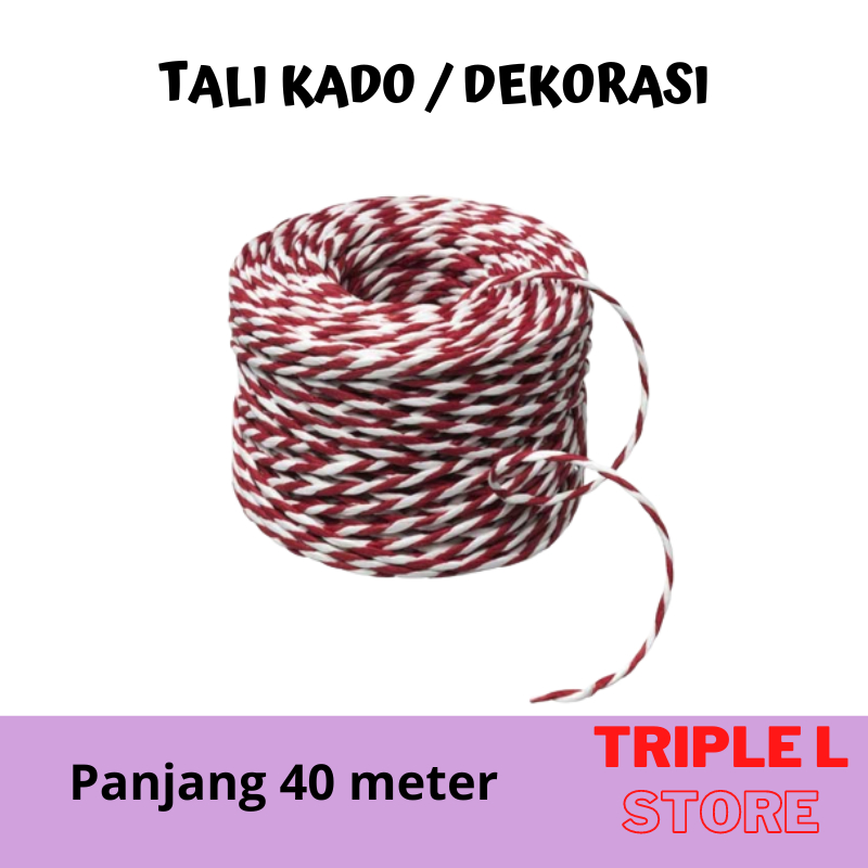 

Tali Kado Hiasan Dekorasi Putih Merah 40 Meter