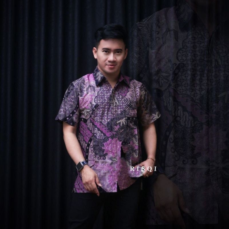 BATIK COUPLE AYAH ANAK HEM BATIK PRIA LENGAN PENDEK KEMEJA BATIK PRIA LENGAN PANJANG HEM BATIK ANAK 