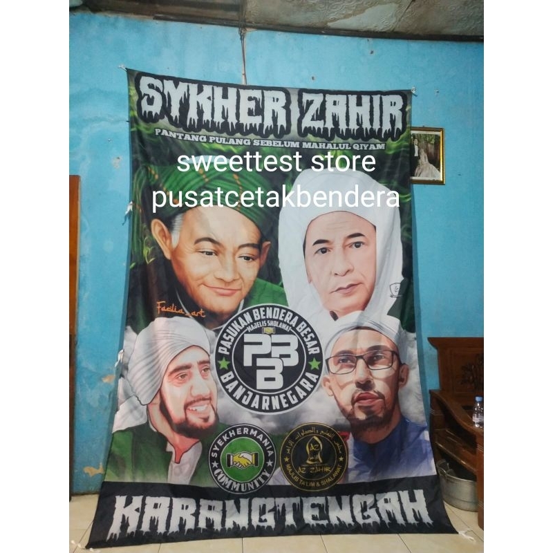 FREE ONGKIR + BENDERA BESAR, BENDERA JUMBO FREE DESAIN, TERMURAH, BENDERA HABIB SYECH, BENDERA SYEKH