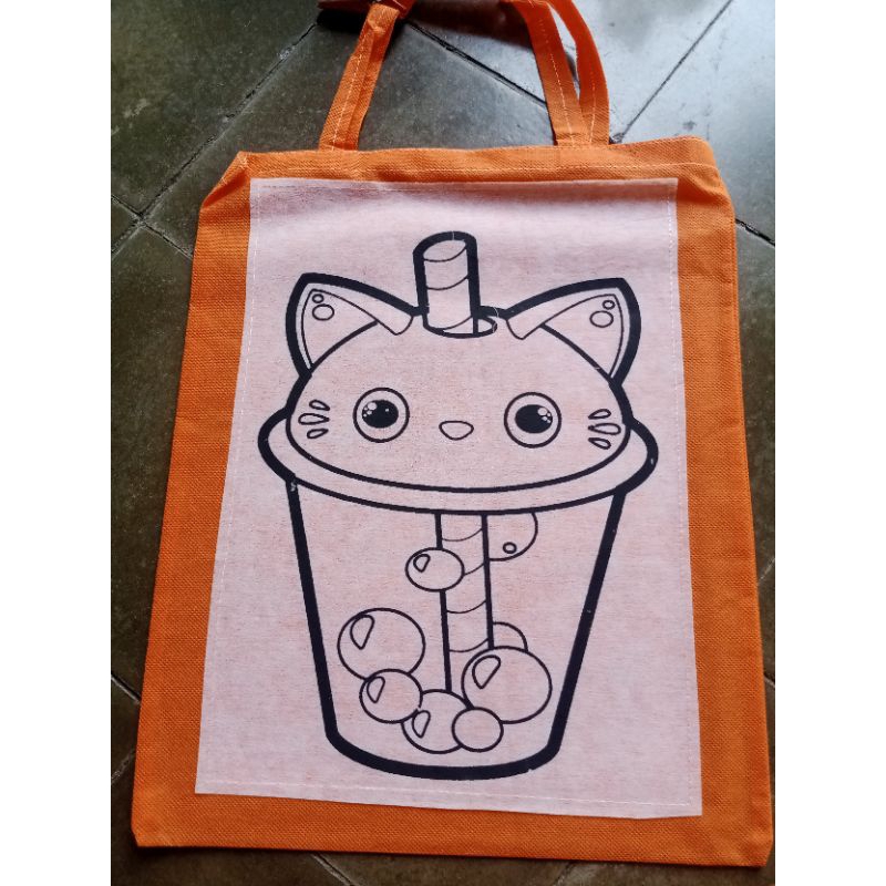 

coloring mewarnai tas kain sponbond es boba