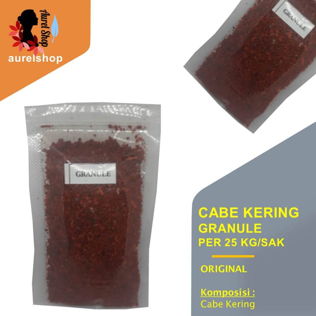

BUBUK CABE GRANULE BUTIRAN KASAR kemasan PER SAK 25 kg
