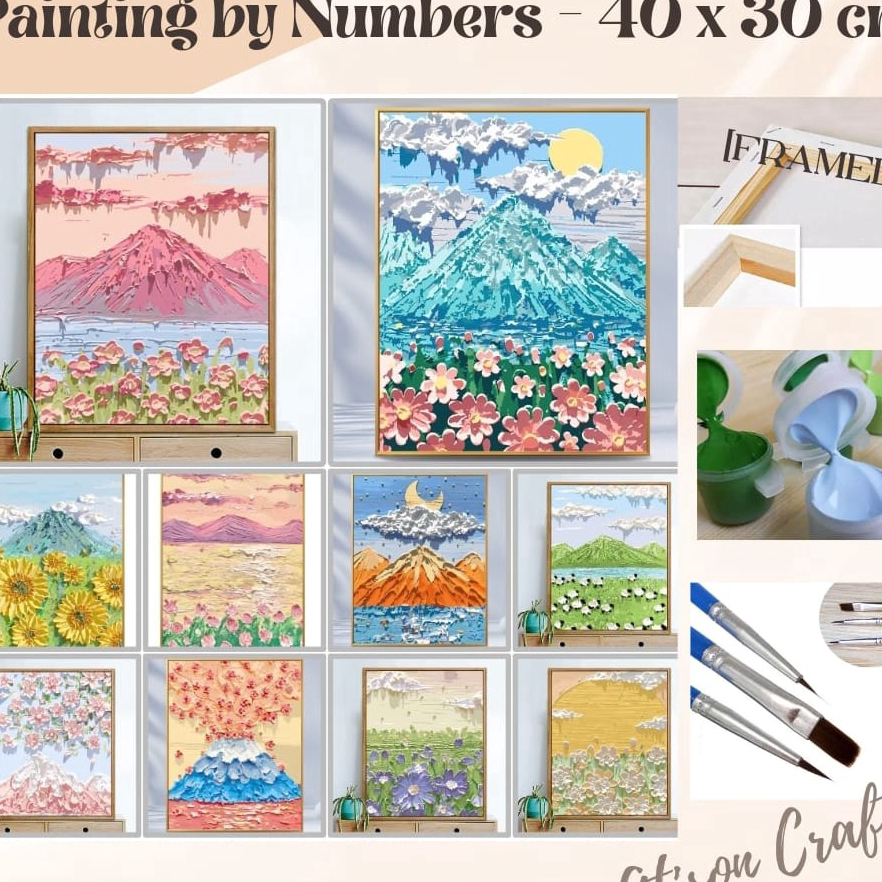 

➛➙❅⋆ FRAMED Paint By Number 40 x 30 cm - painting kit 40x30 cm