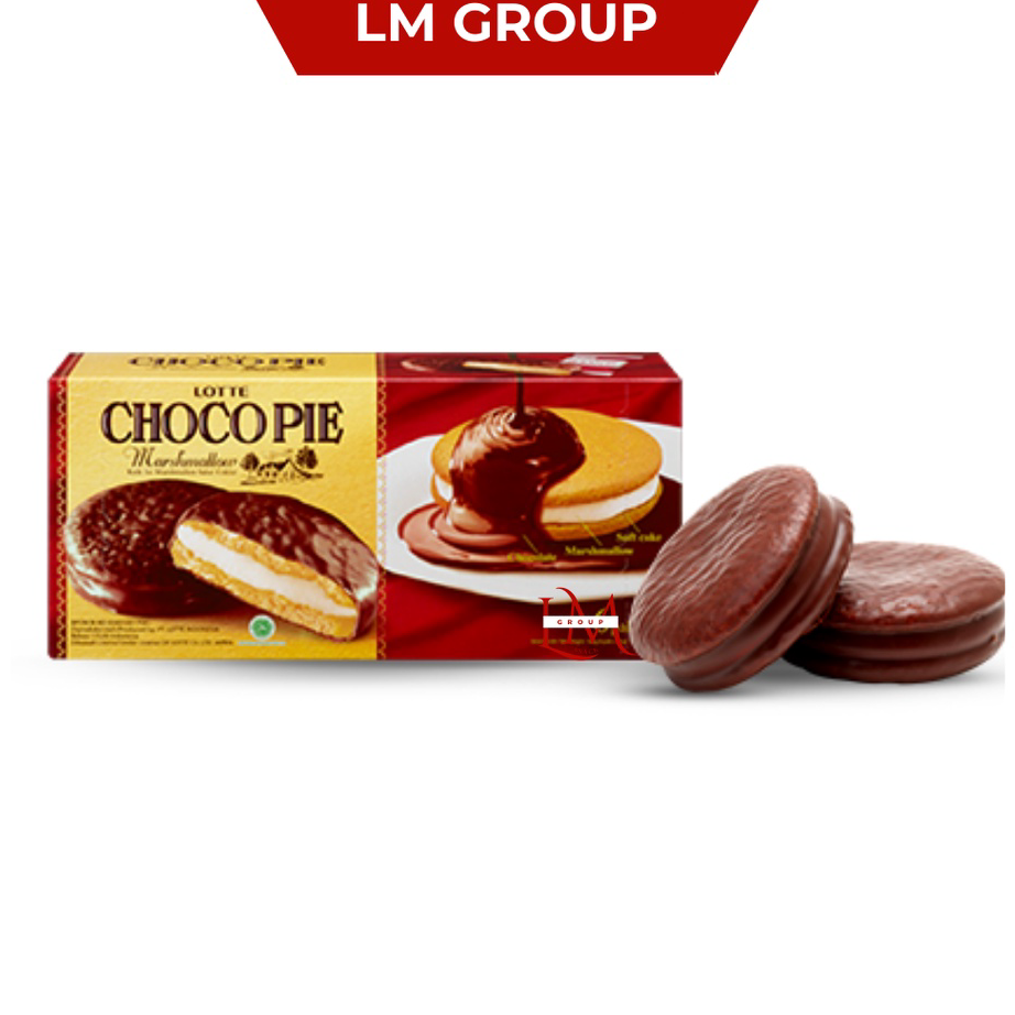 

★★★★★ Lotte Choco Pie Coklat Marshmallow Box 1 Pack Isi 12 pcsx28gr