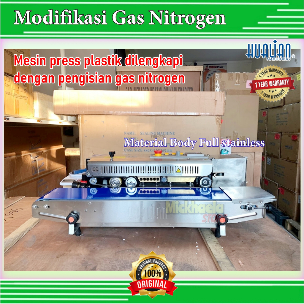 MODIFIKASI Mesin Continuous Sealer Nitrogen Gas Flushing Packing Snack