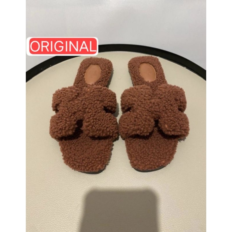 Sandal Hermes Oran Teddy Limited New Original