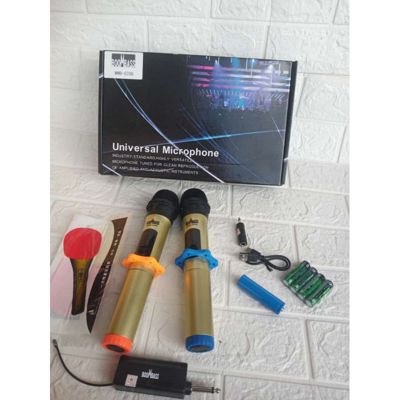 Mic wireless sepasang merk Bombass / Mikropon tanpa Kabel Batam