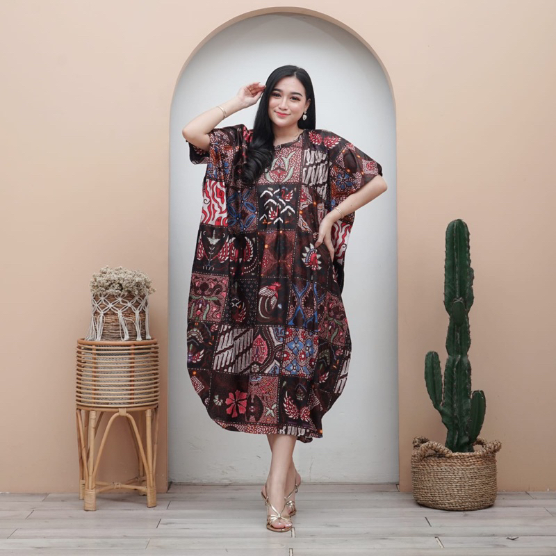 DASTER LOWO ENCIM JUMBO RAYON MOTIF BATIK PEKALONGAN BAHAN RAYON PREMIUM BUSUI FRIENDLY DASTER LOWO 