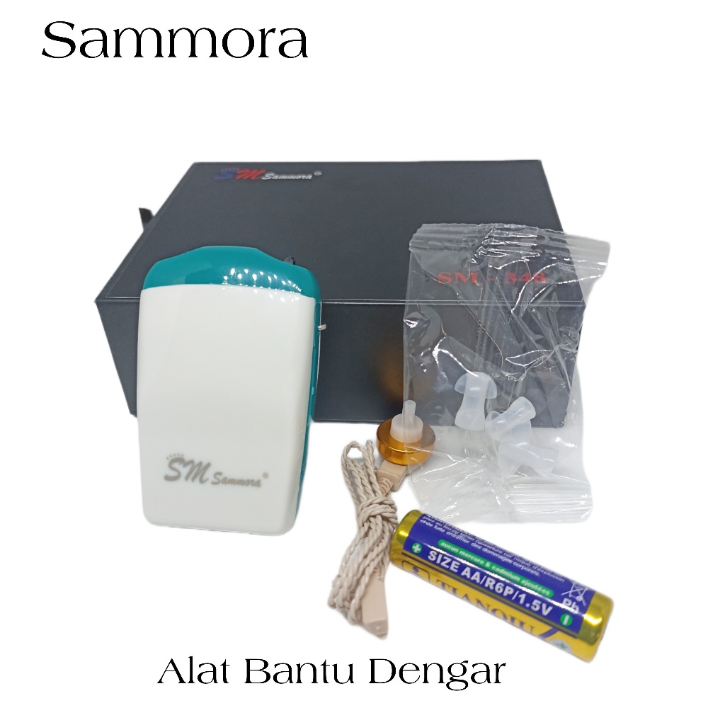 Alat Bantu Dengar Kabel Sammora Hearing Aid Earphone SM348 Lengkap Kotak / Hearing Aid Pocket Sm328