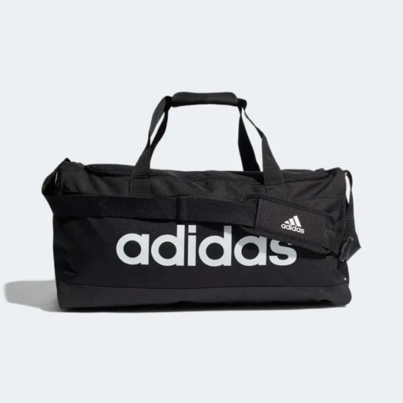 Original Adidas Sport Duffle Gym Travel Bag Tas Pria Olahraga Black White Hitam Duffel
