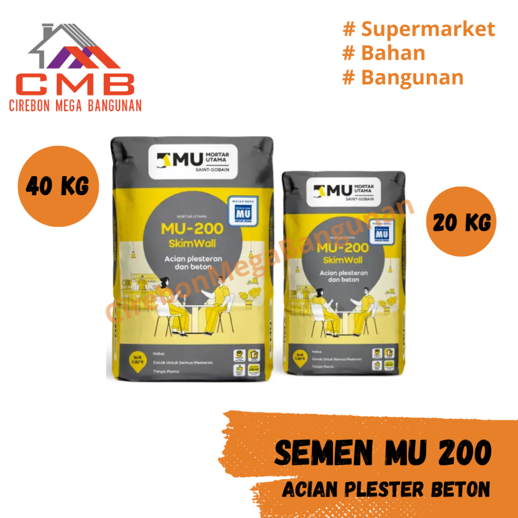 SEMEN MU 200 20KG / ACIAN PLESTERAN BETON / SEMEN / MU 200 / ACIAN / SEMEN MU / MURAH / SEMEN MURAH 