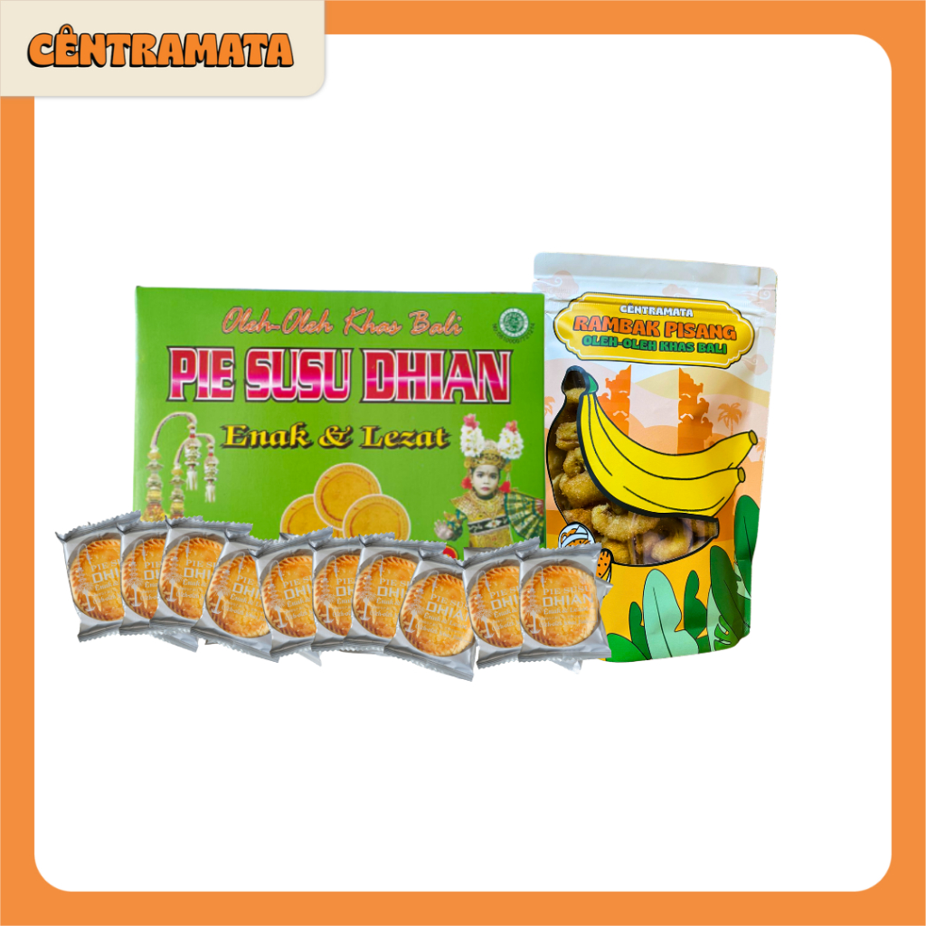 

Paket 20pcs Pie Susu Dhian Original + Rambak Pisang Centramata 90gr | Asli BALI | Oleh-Oleh Bali