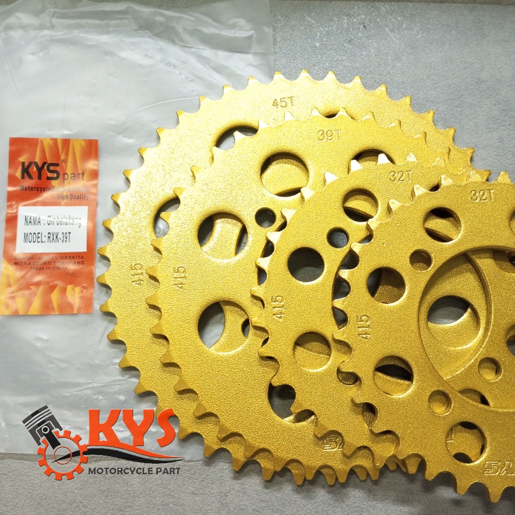 GEAR GIR BELAKANG GOLD BESAR YAMAHA RXKING RX KING JUPITER F1 VEGA R CRYPTON MODEL SSS  415-40T/45T
