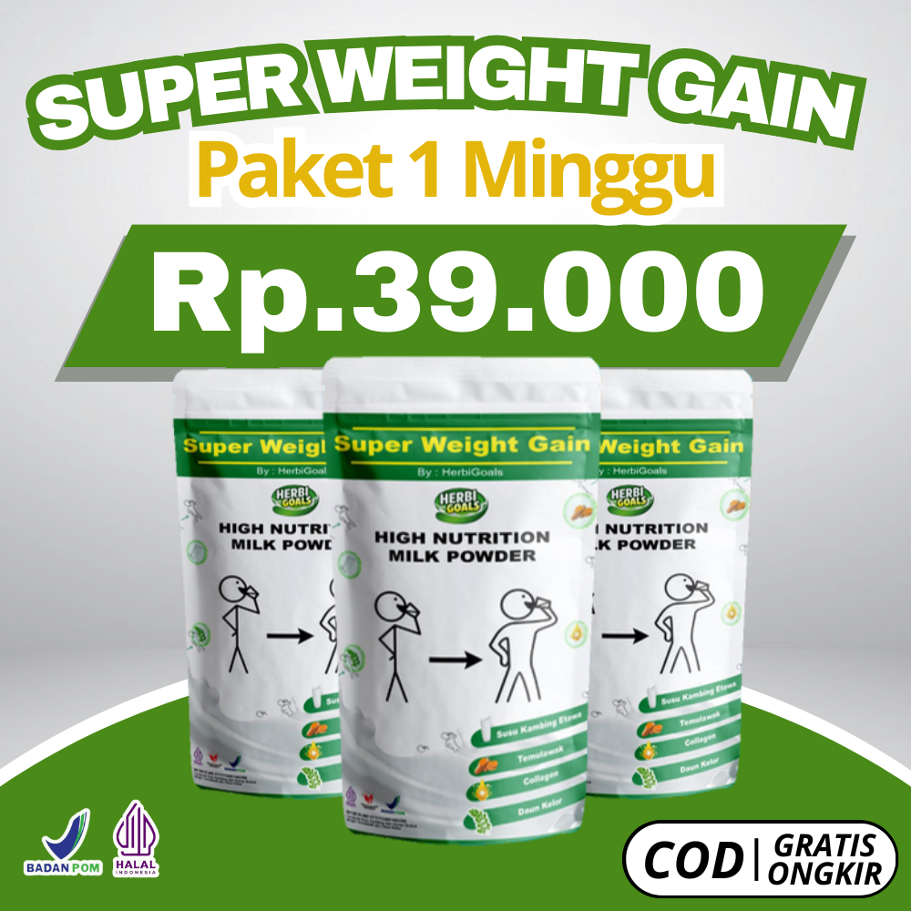 

Super Weight Gain - Susu Kambing Etawa Penambah Berat Badan Dewasa