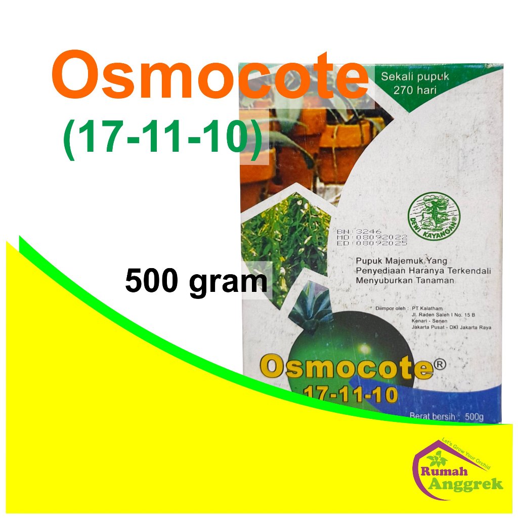 Osmocote 17 - 11 - 10 500 gram pupuk Dekastar daun pertumbuhan majemuk decastar bibit anggrek aglone