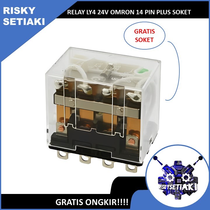 RELAY LY4 24V OMRON 14 PIN PLUS SOKET