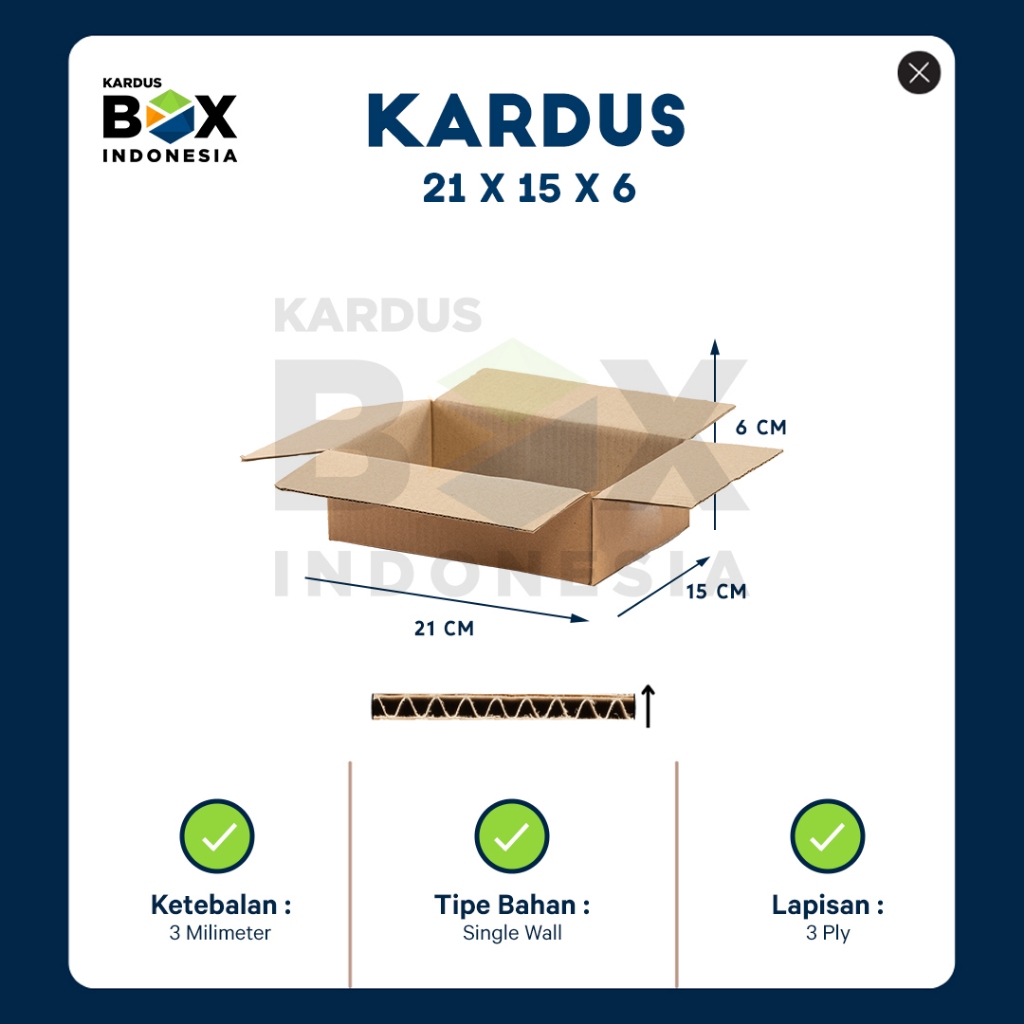 

Packing Kardus Karton Box Pindahan 21cm x 15cm x 6cm Box Polos