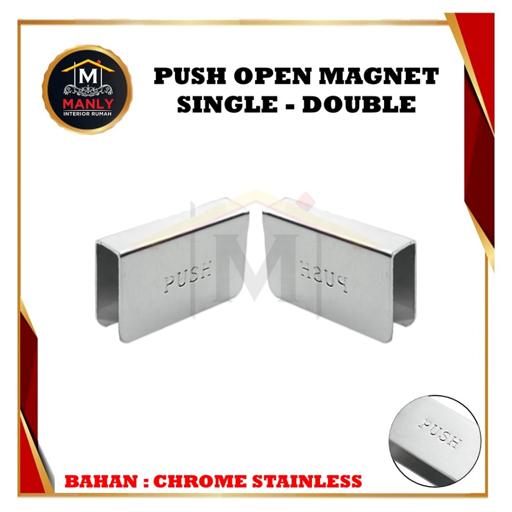 Push Open magnet singel dan double engsel jepit kaca