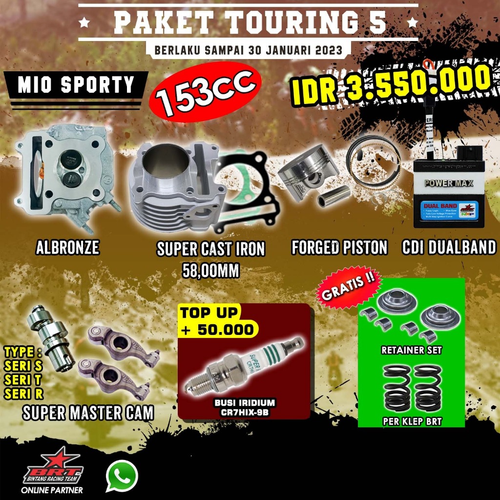 PAKET BORE UP MIO SPORTY 153 CC BRT