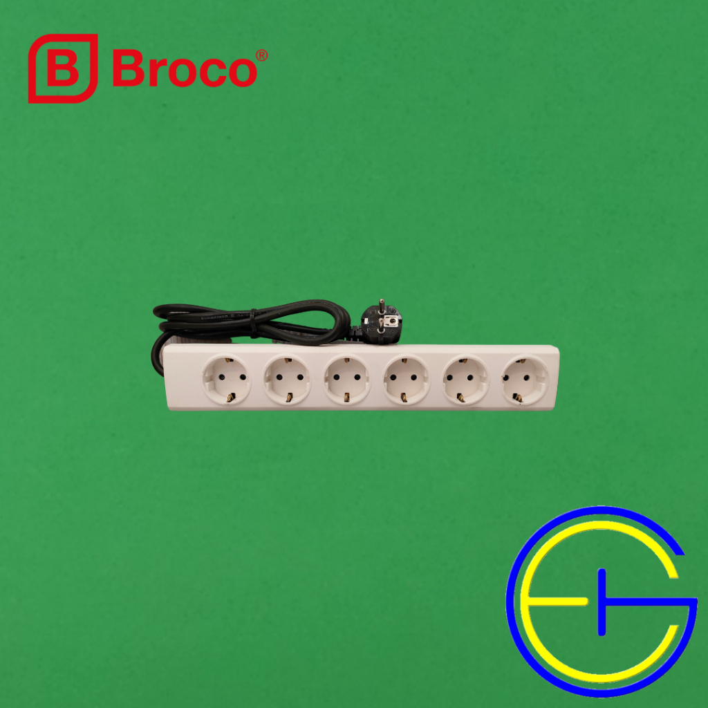 BROCO 15360KP55 STOP KONTAK 6 LUBANG CP DENGAN KABEL