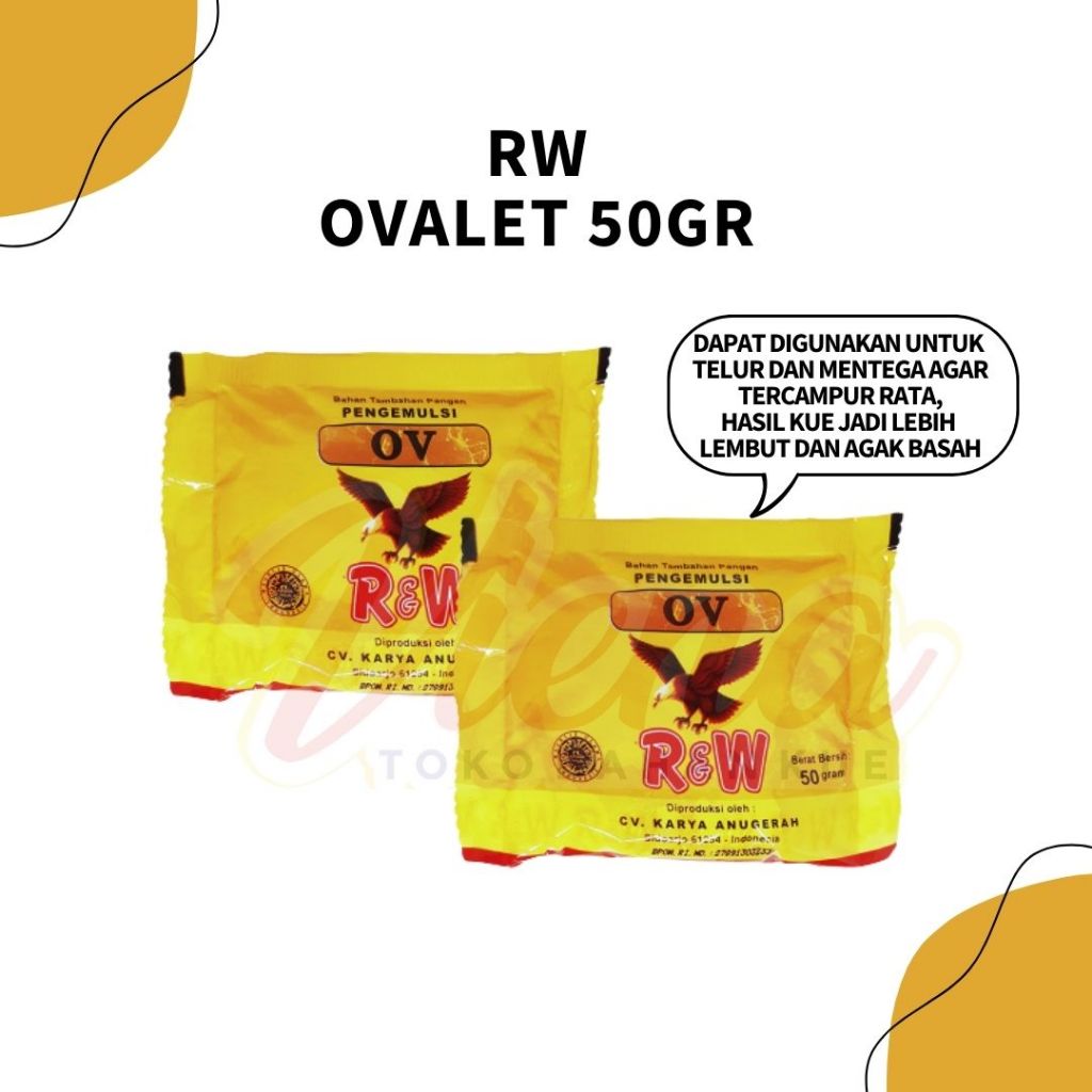 

RW / R&W Ovalet Sachet 50gr / Pengemulsi Elmusifier